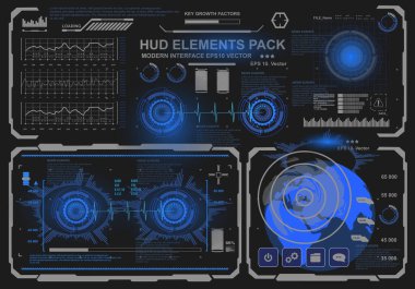 Gelecekçi mavi sanal grafik dokunmatik kullanıcı arayüzü