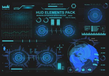 Gelecekçi mavi sanal grafik dokunmatik kullanıcı arayüzü