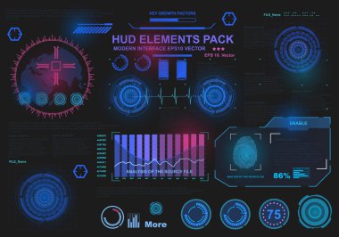 Gelecekçi mavi sanal grafik dokunmatik kullanıcı arayüzü