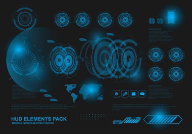 Gelecekçi mavi sanal grafik dokunmatik kullanıcı arayüzü