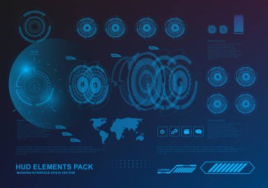 Gelecekçi mavi sanal grafik dokunmatik kullanıcı arayüzü