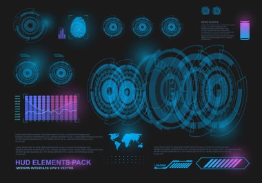 Gelecekçi mavi sanal grafik dokunmatik kullanıcı arayüzü