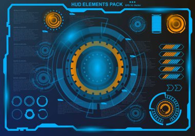 Gelecekçi mavi sanal grafik dokunmatik kullanıcı arayüzü