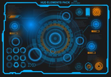 Gelecekçi mavi sanal grafik dokunmatik kullanıcı arayüzü