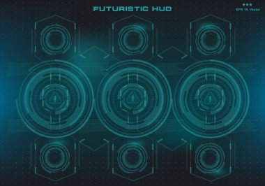 Gelecekçi mavi sanal grafik dokunmatik kullanıcı arayüzü