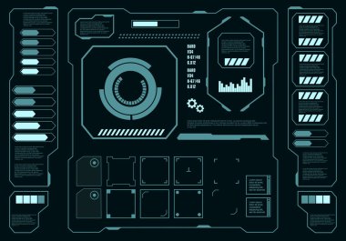 Gelecekçi mavi sanal grafik dokunmatik kullanıcı arayüzü