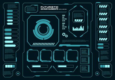 Gelecekçi mavi sanal grafik dokunmatik kullanıcı arayüzü