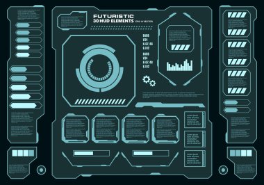 Gelecekçi mavi sanal grafik dokunmatik kullanıcı arayüzü