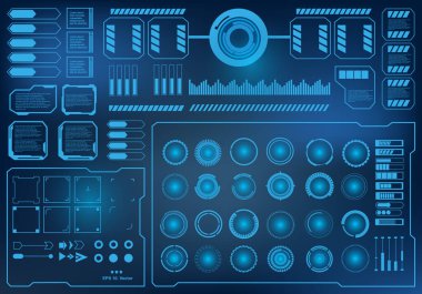 Gelecekçi mavi sanal grafik dokunmatik kullanıcı arayüzü