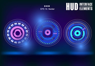 Gelecekçi mavi sanal grafik dokunmatik kullanıcı arayüzü