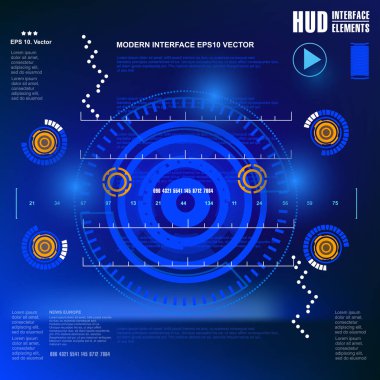 Gelecekçi mavi sanal grafik dokunmatik kullanıcı arayüzü
