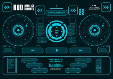 Gelecekçi mavi sanal grafik dokunmatik kullanıcı arayüzü