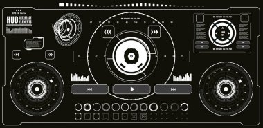 Gelecekçi mavi sanal grafik dokunmatik kullanıcı arayüzü
