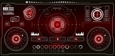 Gelecekçi mavi sanal grafik dokunmatik kullanıcı arayüzü