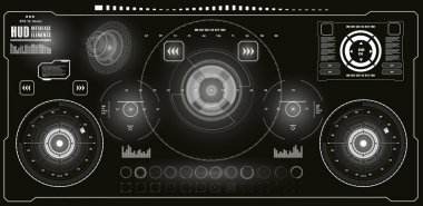 Gelecekçi mavi sanal grafik dokunmatik kullanıcı arayüzü