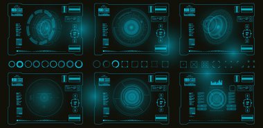 Gelecekçi mavi sanal grafik dokunmatik kullanıcı arayüzü