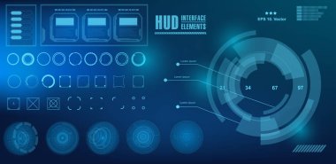 Gelecekçi mavi sanal grafik dokunmatik kullanıcı arayüzü