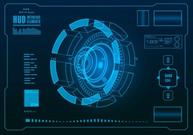 Gelecekçi mavi sanal grafik dokunmatik kullanıcı arayüzü