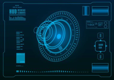 Gelecekçi mavi sanal grafik dokunmatik kullanıcı arayüzü