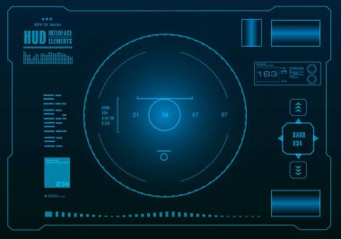 Gelecekçi mavi sanal grafik dokunmatik kullanıcı arayüzü