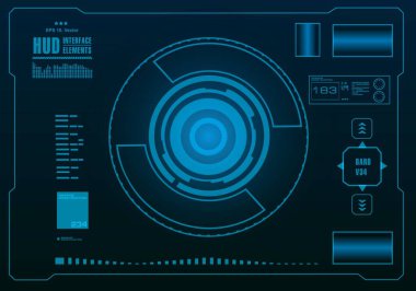 Gelecekçi mavi sanal grafik dokunmatik kullanıcı arayüzü