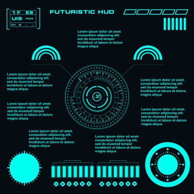 Gelecekçi yeşil sanal grafik dokunmatik kullanıcı arayüzü
