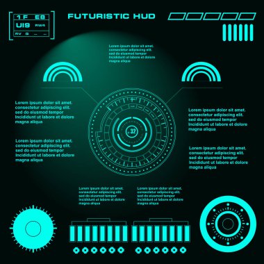 Gelecekçi yeşil sanal grafik dokunmatik kullanıcı arayüzü