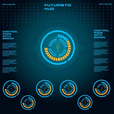 Gelecekçi mavi sanal grafik dokunmatik kullanıcı arayüzü