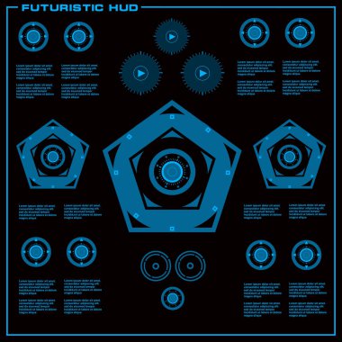 Gelecekçi mavi sanal grafik dokunmatik kullanıcı arayüzü