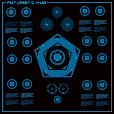 Gelecekçi mavi sanal grafik dokunmatik kullanıcı arayüzü