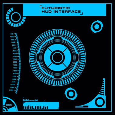 Gelecekçi mavi sanal grafik dokunmatik kullanıcı arayüzü
