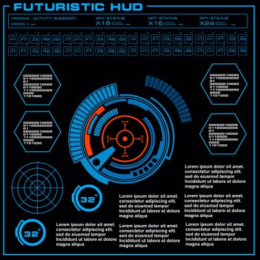 Gelecekçi mavi sanal grafik dokunmatik kullanıcı arayüzü