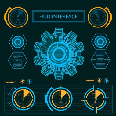 Gelecekçi mavi sanal grafik dokunmatik kullanıcı arayüzü