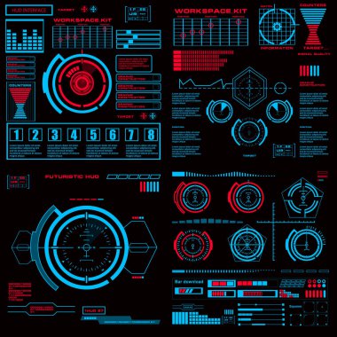 Gelecekçi mavi sanal grafik dokunmatik kullanıcı arayüzü