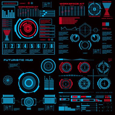 Gelecekçi mavi sanal grafik dokunmatik kullanıcı arayüzü