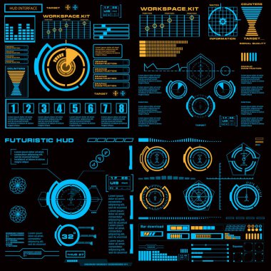 Gelecekçi mavi sanal grafik dokunmatik kullanıcı arayüzü