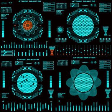 Gelecekçi yeşil sanal grafik dokunmatik kullanıcı arayüzü