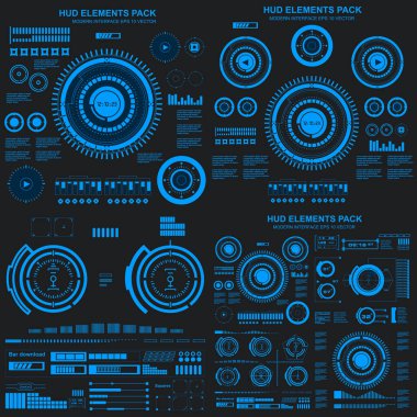 Gelecekçi mavi sanal grafik dokunmatik kullanıcı arayüzü