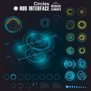 Gelecekçi mavi sanal grafik dokunmatik kullanıcı arayüzü
