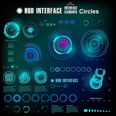 Gelecekçi mavi sanal grafik dokunmatik kullanıcı arayüzü