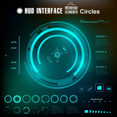 Gelecekçi mavi sanal grafik dokunmatik kullanıcı arayüzü