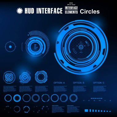 Gelecekçi mavi sanal grafik dokunmatik kullanıcı arayüzü