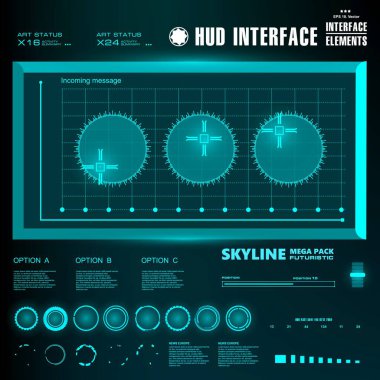 Gelecekçi yeşil sanal grafik dokunmatik kullanıcı arayüzü