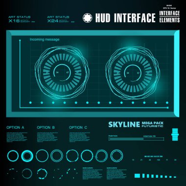 Gelecekçi yeşil sanal grafik dokunmatik kullanıcı arayüzü