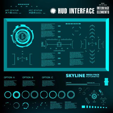 Gelecekçi yeşil sanal grafik dokunmatik kullanıcı arayüzü