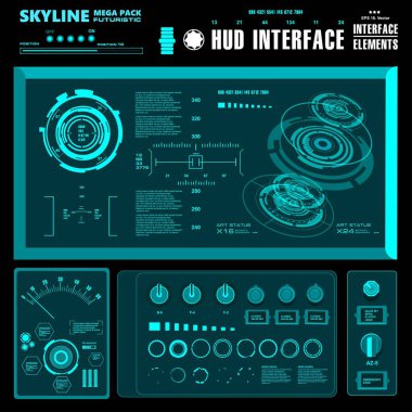 Gelecekçi yeşil sanal grafik dokunmatik kullanıcı arayüzü