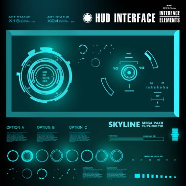 Gelecekçi yeşil sanal grafik dokunmatik kullanıcı arayüzü