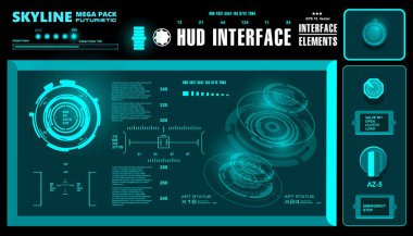 Gelecekçi yeşil sanal grafik dokunmatik kullanıcı arayüzü