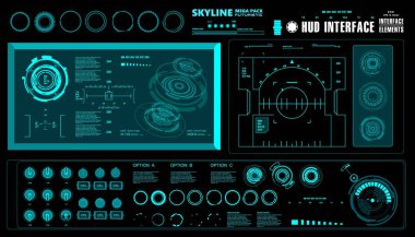 Gelecekçi yeşil sanal grafik dokunmatik kullanıcı arayüzü