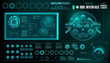 Gelecekçi yeşil sanal grafik dokunmatik kullanıcı arayüzü